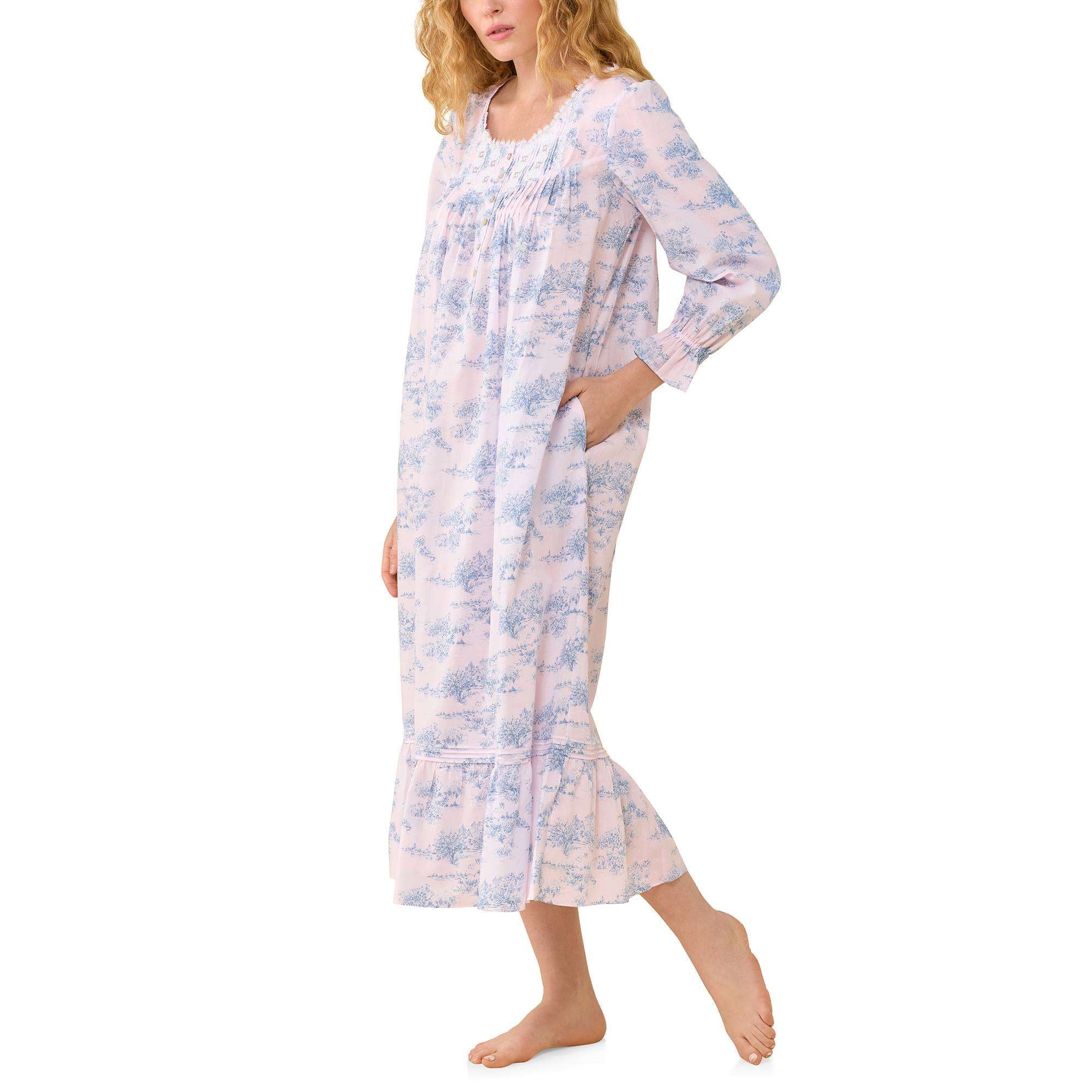 Eileen West Cotton Woven Lawn 50" Ballet L/S NIghtgown
