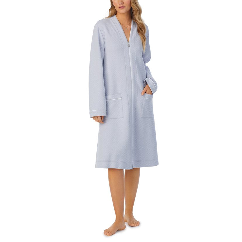 Eileen West Diamond Quilted Jacquard Zip Robe