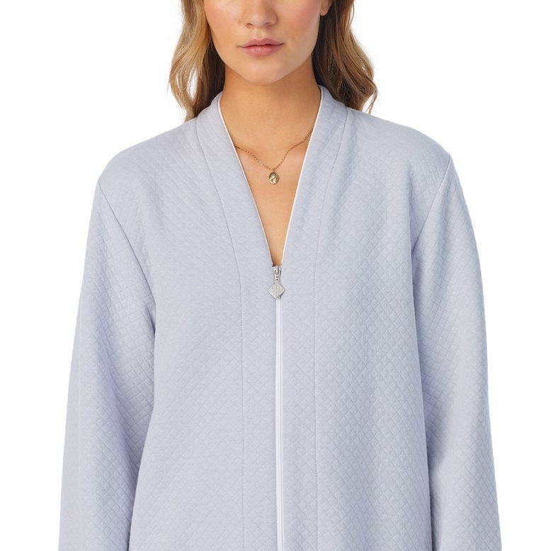 Eileen West Diamond Quilted Jacquard Zip Robe