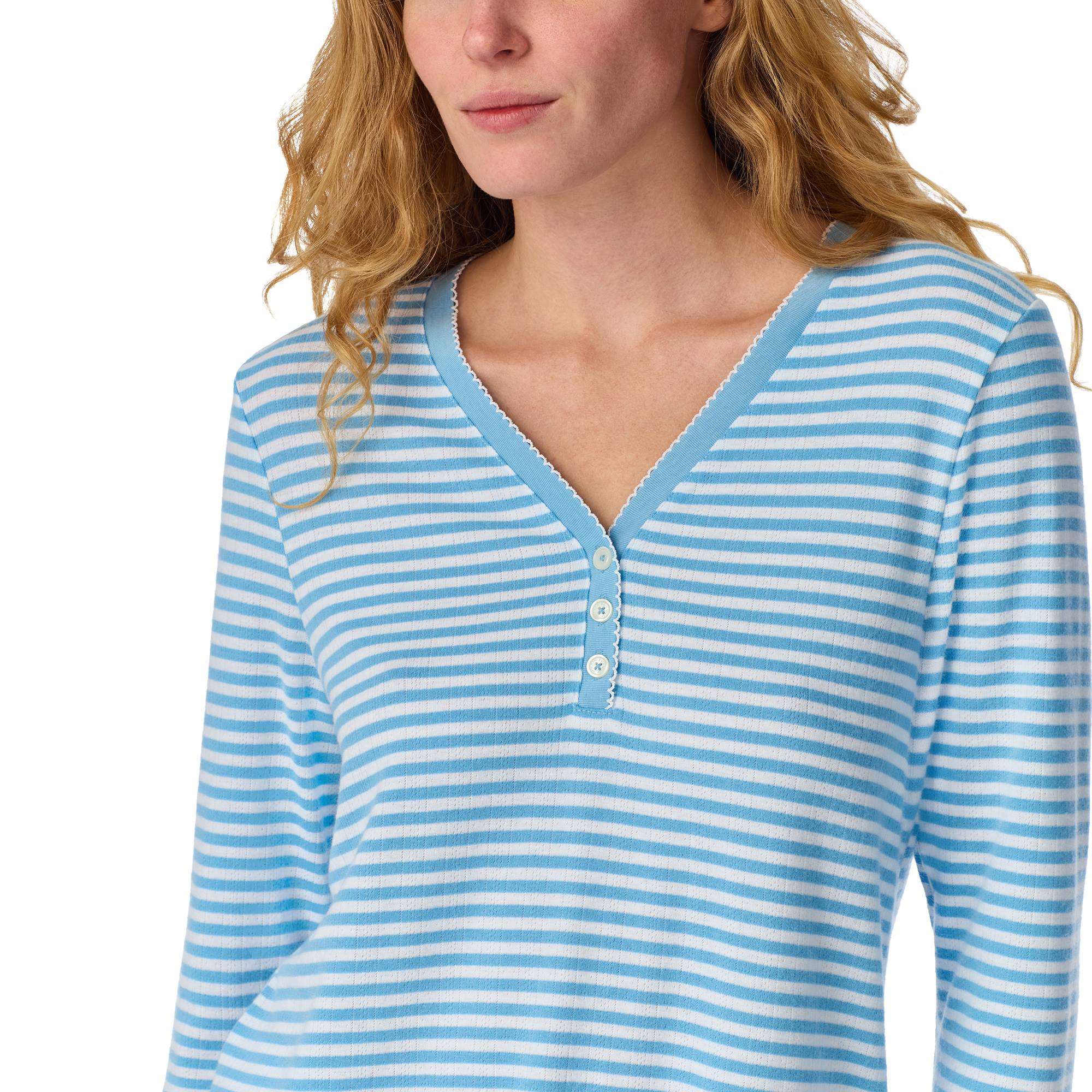 Kate Spade Pointelle L/S Henley Pant PJ Set
