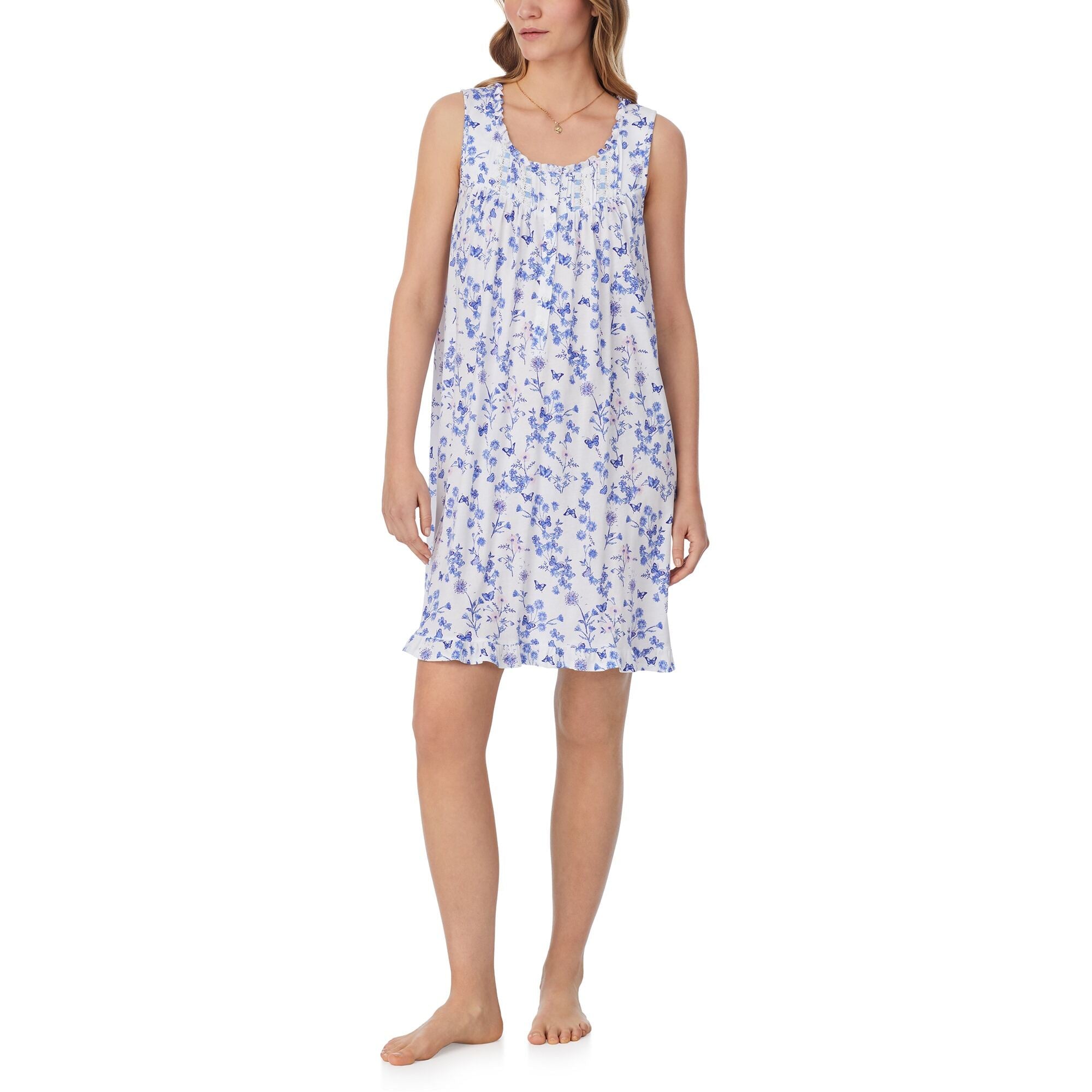 Eileen West 36" Butterfly Garden Cotton Modal Knit Chemise