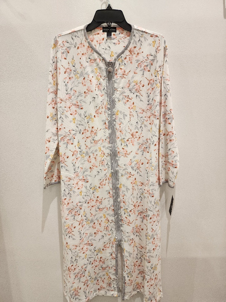 french terry zip robe with long sleeves
