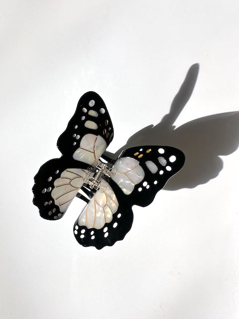 hand painted monach butterfly claw hair clip