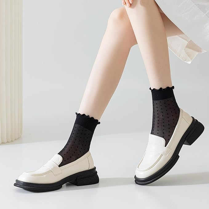 hue sheer pin dot anklet sock
