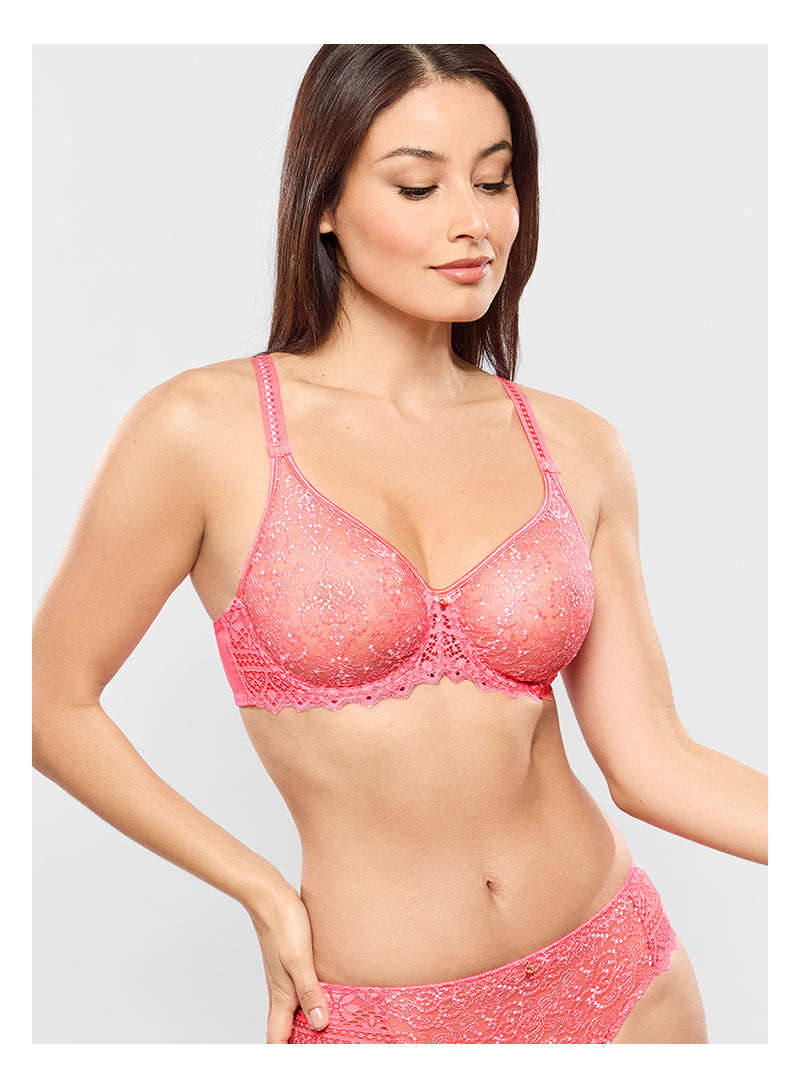Empreinte Cassiopee Seamless Embroidery Underwire Bra - Electric Pink