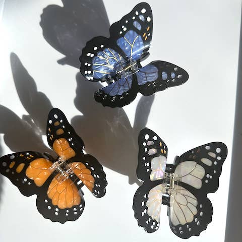 monarch butterfly claw hair clips
