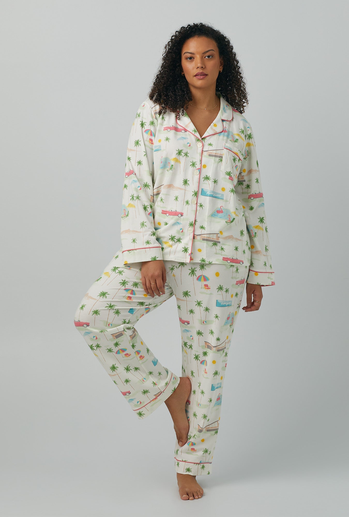 Bed Head Welcome To Palm Springs L/S Classic Stretch Jersey PJ Set