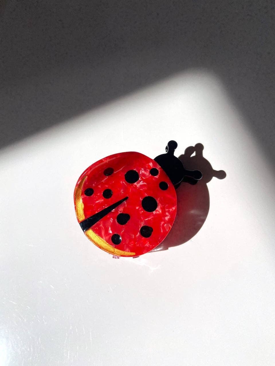 Solar Eclipse Hand-Painted Ladybug Claw Hair Clip