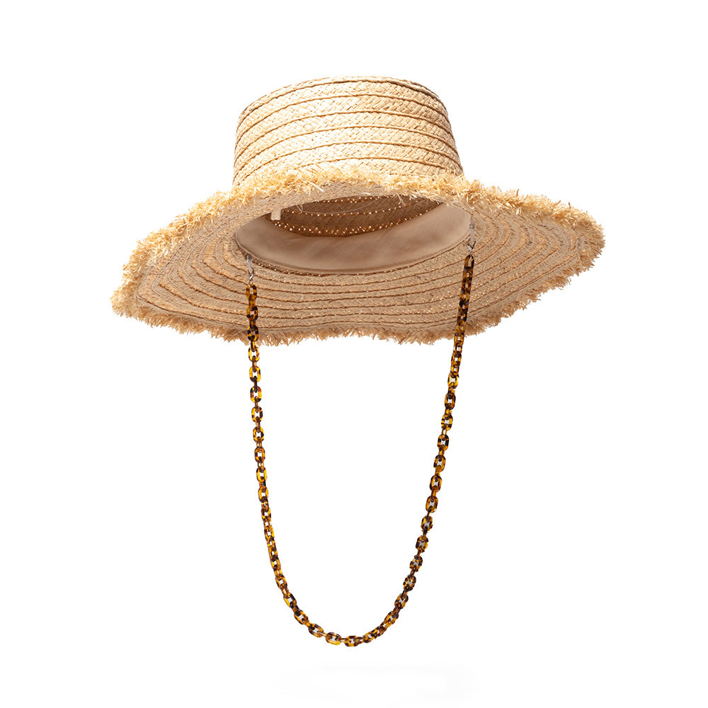 Nikki Beach fringe straw sun hat