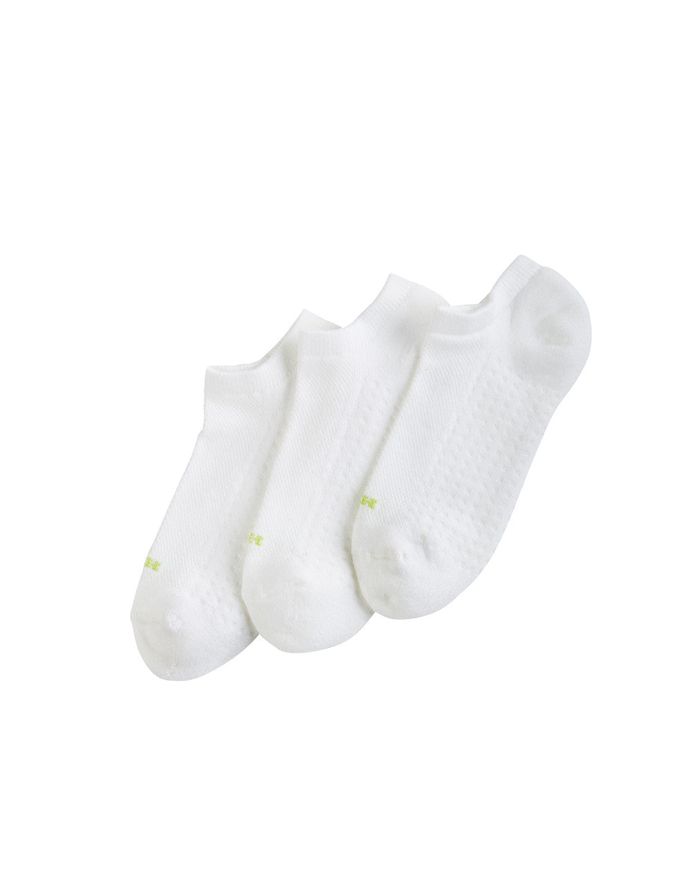 Hue Air Cushion No Show Sport Sock (Pack of 3) White