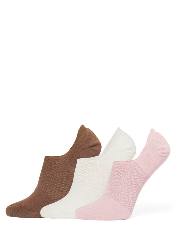 Hue Cotton No Show Arch Hug Sock 3 Pair Pack - Lilas Pack