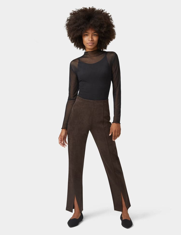 Hue Hi-Rise Suede Straight Legging