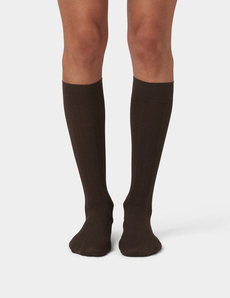 Hue Cable Knee High Sock