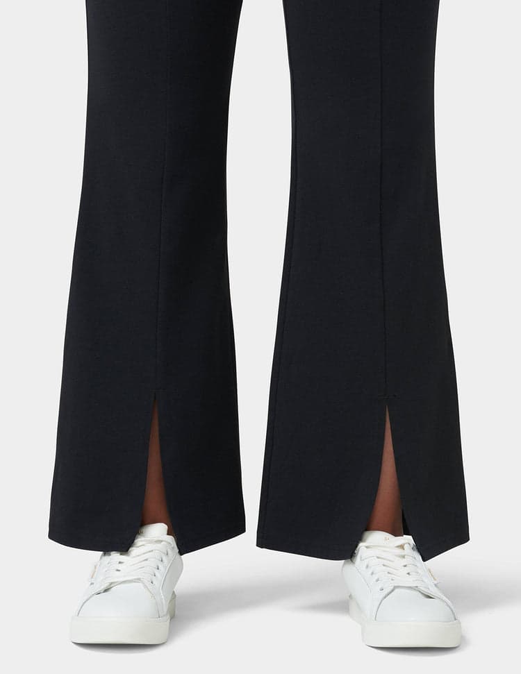Hue Front Slit Cotton Yoga Pants