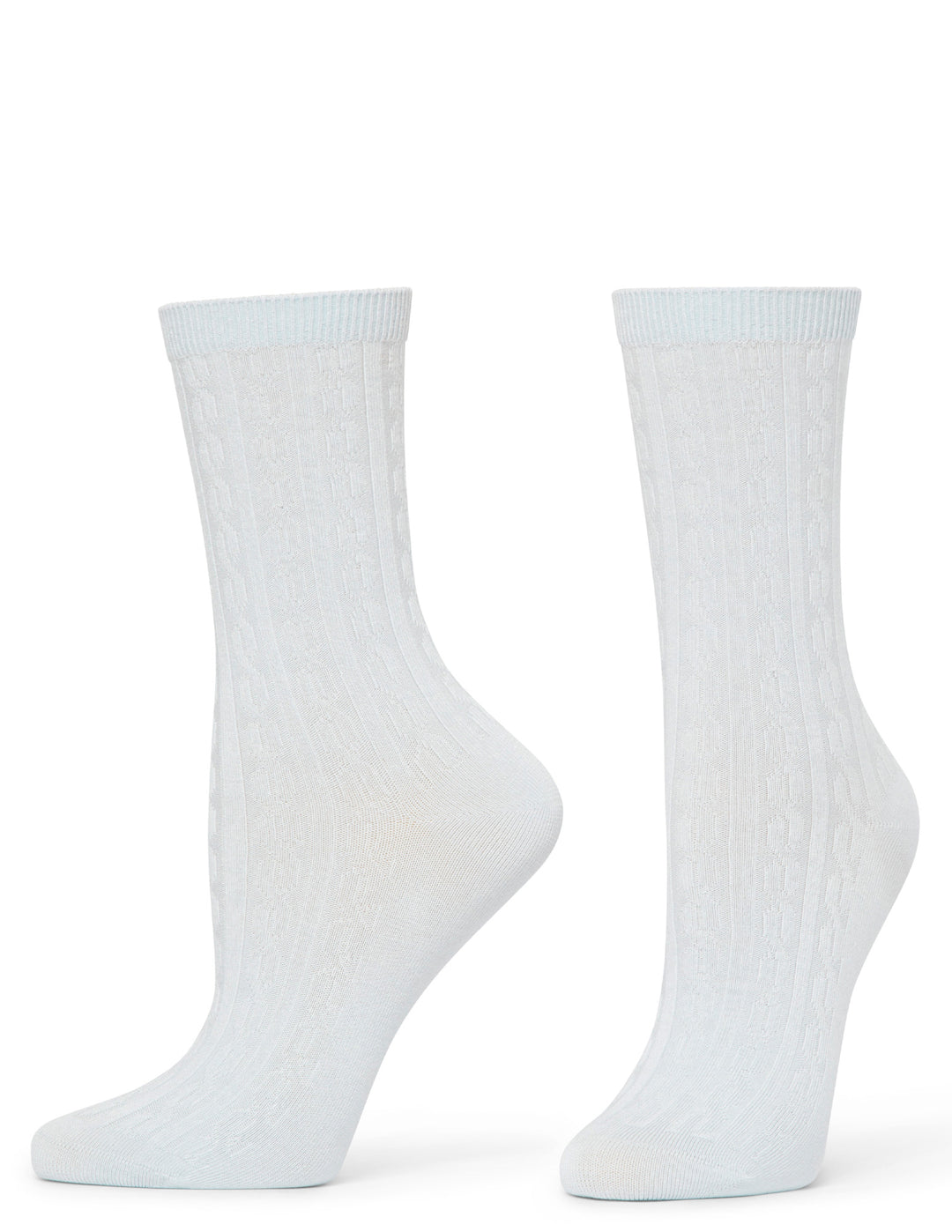 Hue Silk Blend Cable Crew Sock