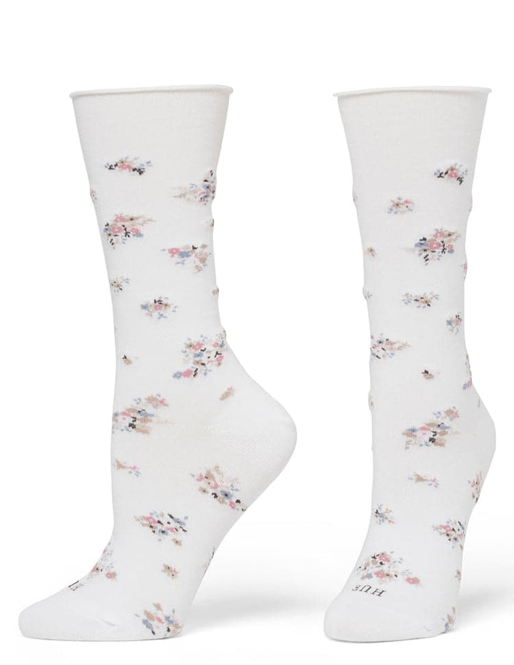 Hue Jeans Socks - White Floral