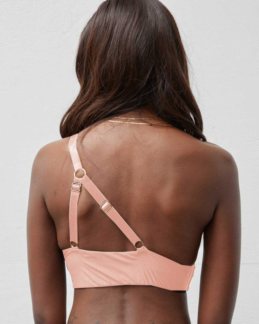 unilateral molded left cup sling bra blush