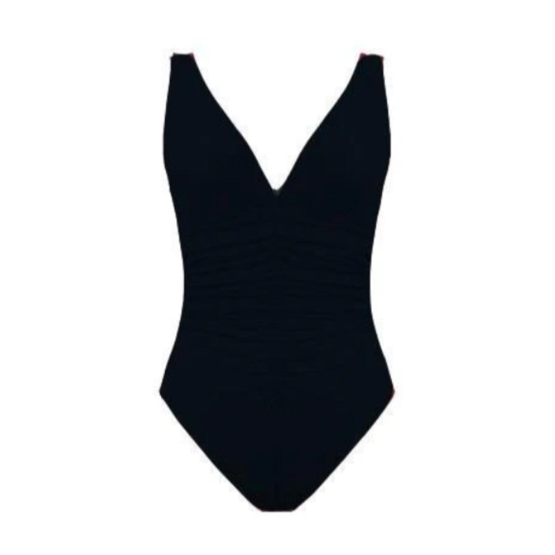 v neck underwire one piece swimsuit