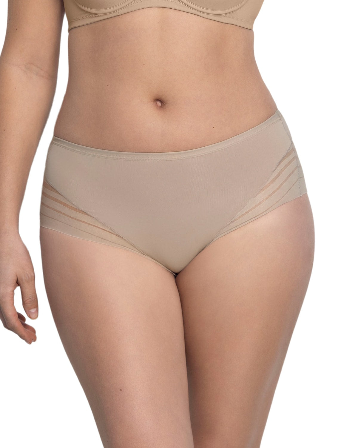 Leonisa Lace Stripe Undetectable Classic Shaper Panty Small Black 
