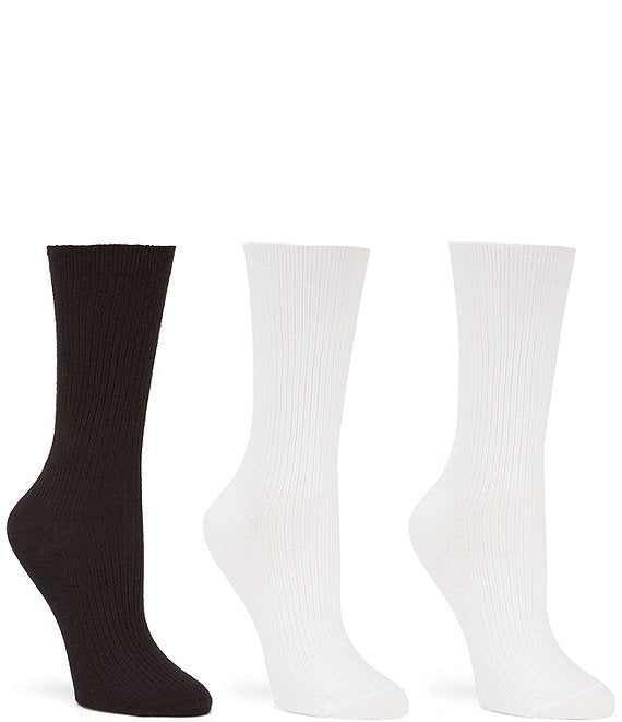 Hue 3-Pack Relaxed Top Crew Sock