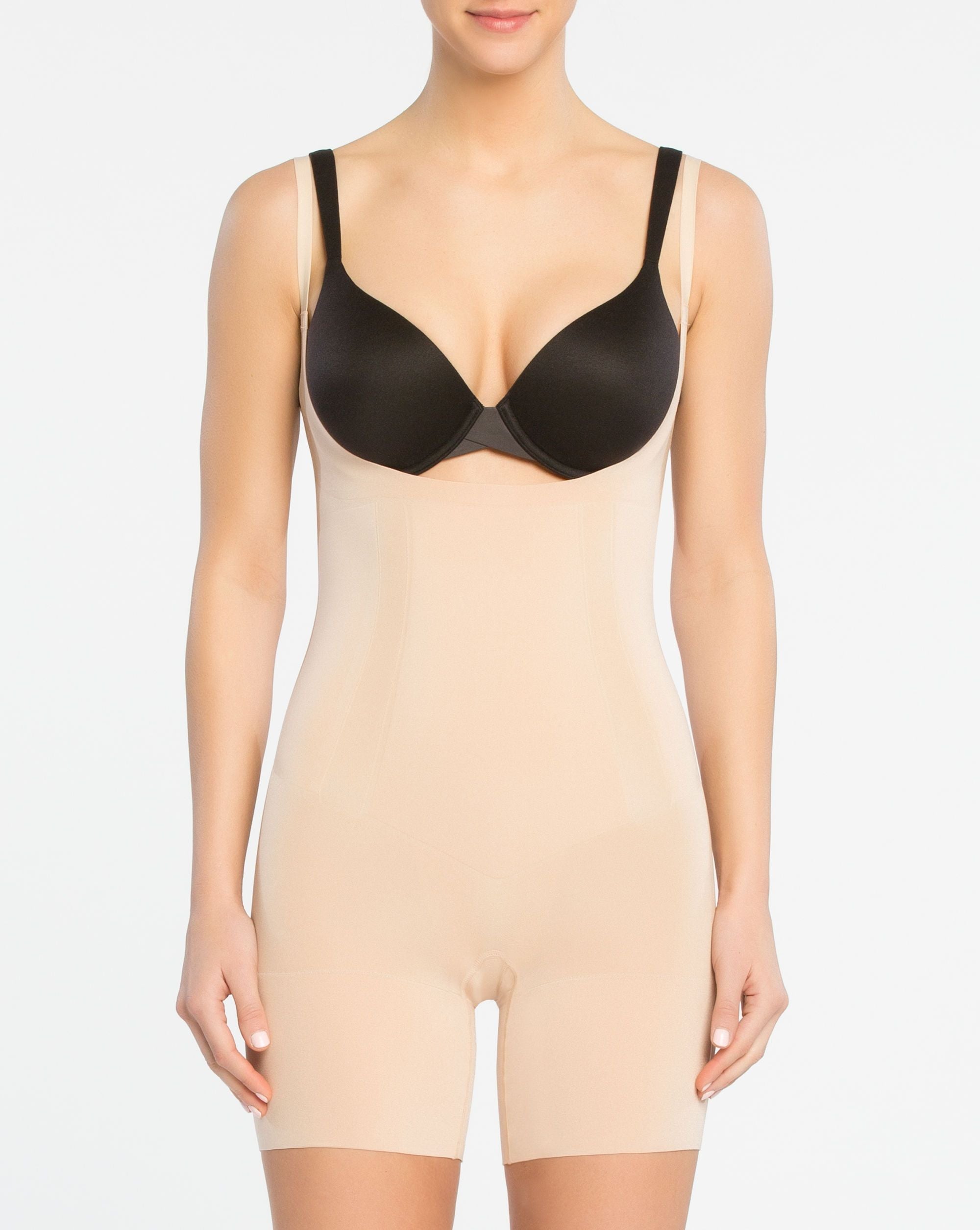 Spanx OnCore Open-Bust Mid-Thigh Bodysuit