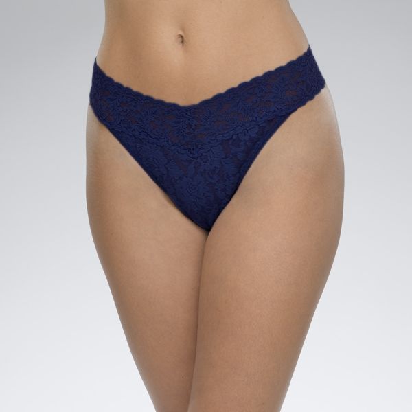 Hanky Panky Signature Lace Low Rise Thong Blue