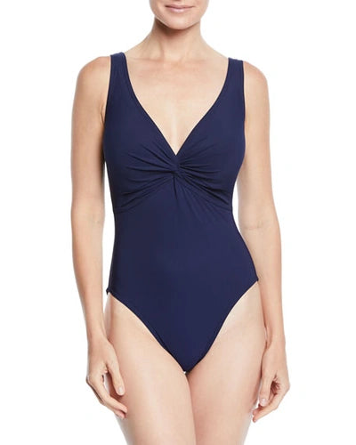 Karla Colletto Twist V-Neck Underwire D Cup One Piece