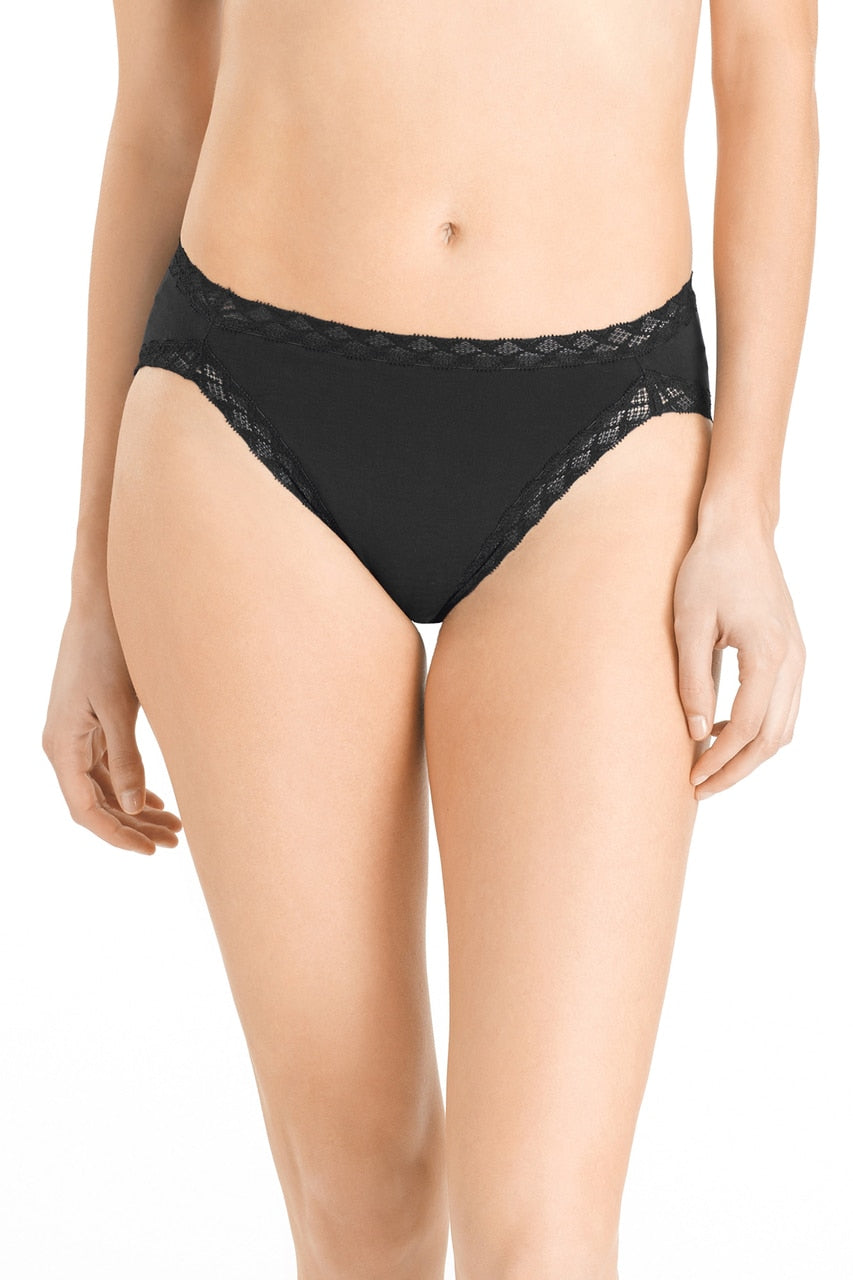 Natori Bliss Cotton French Cut Panty - Black 