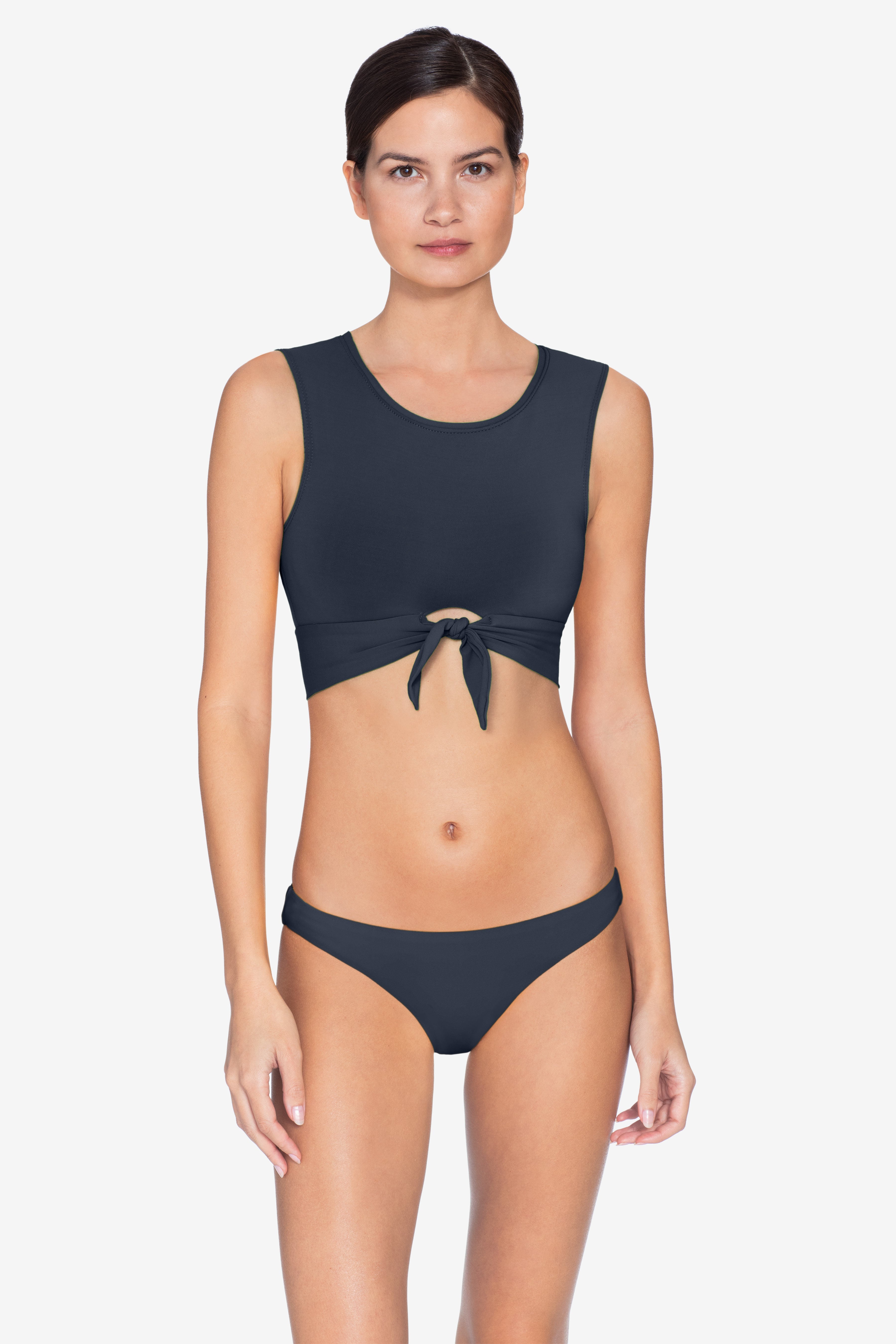 Knot front cheap swim top