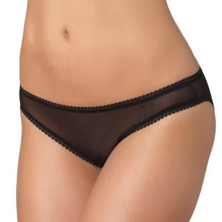 Gossamer Mesh Hi Cut Thong Underwear - Black – On Gossamer