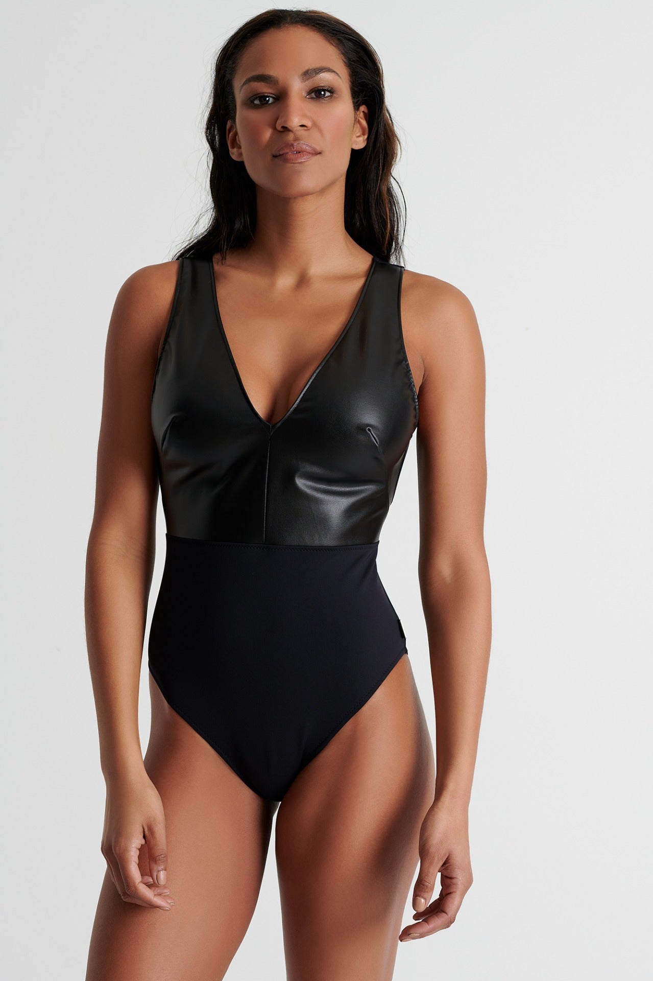 Shan Eva Plunging Elegant One Piece 4 Caviar (6553442058305)