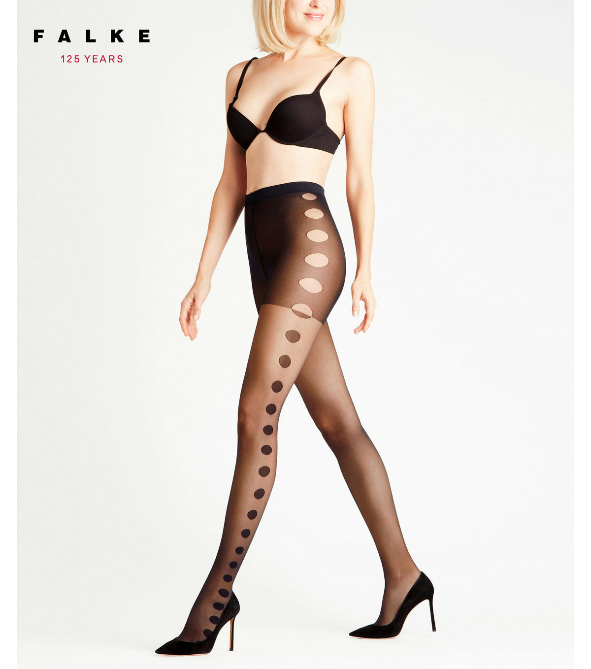 Falke Glamour Dot 15 DEN Tights Small Black (4590547468353)