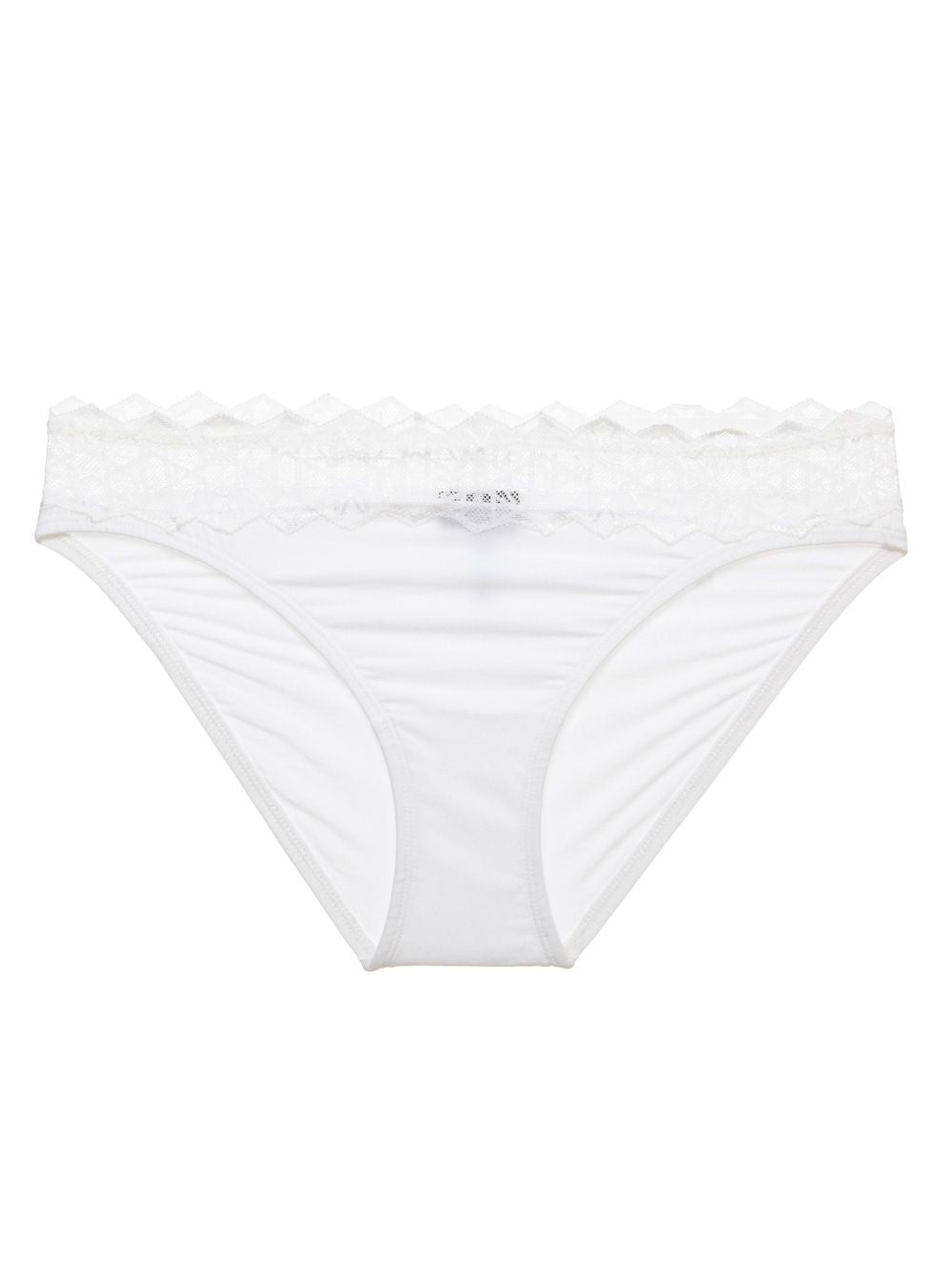 Lace trim waistband cotton bikini panty