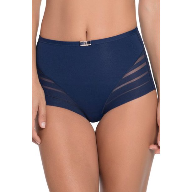 Leonisa Lace Stripe Undetectable Classic Shaper Panty Blue