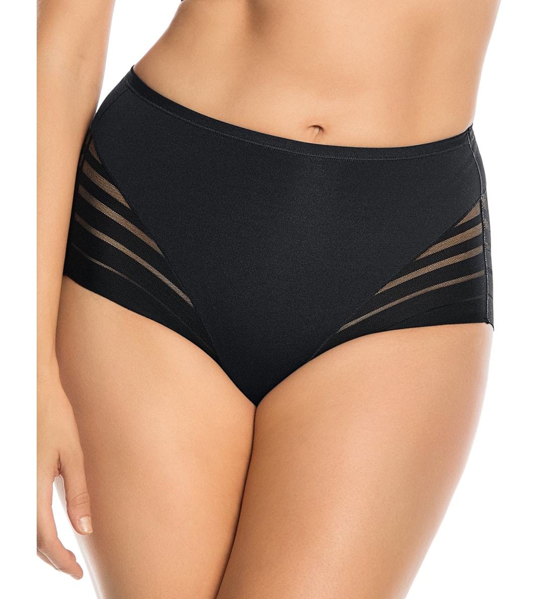 Leonisa Lace Stripe Undetectable Classic Shaper Panty Black