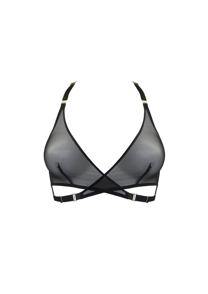 satin elastic wrap bra