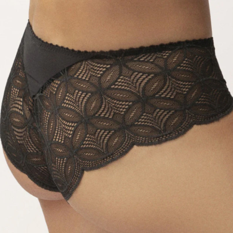 See-through lace & mesh empreinte panty