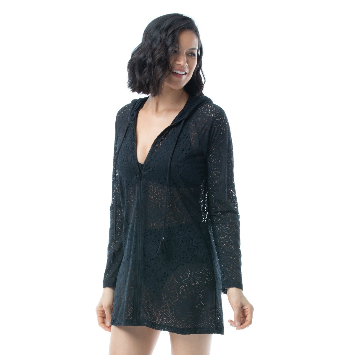 Beach House Indra Lace Hooded Zip-Up Cover Up Jacket (6683079114817)