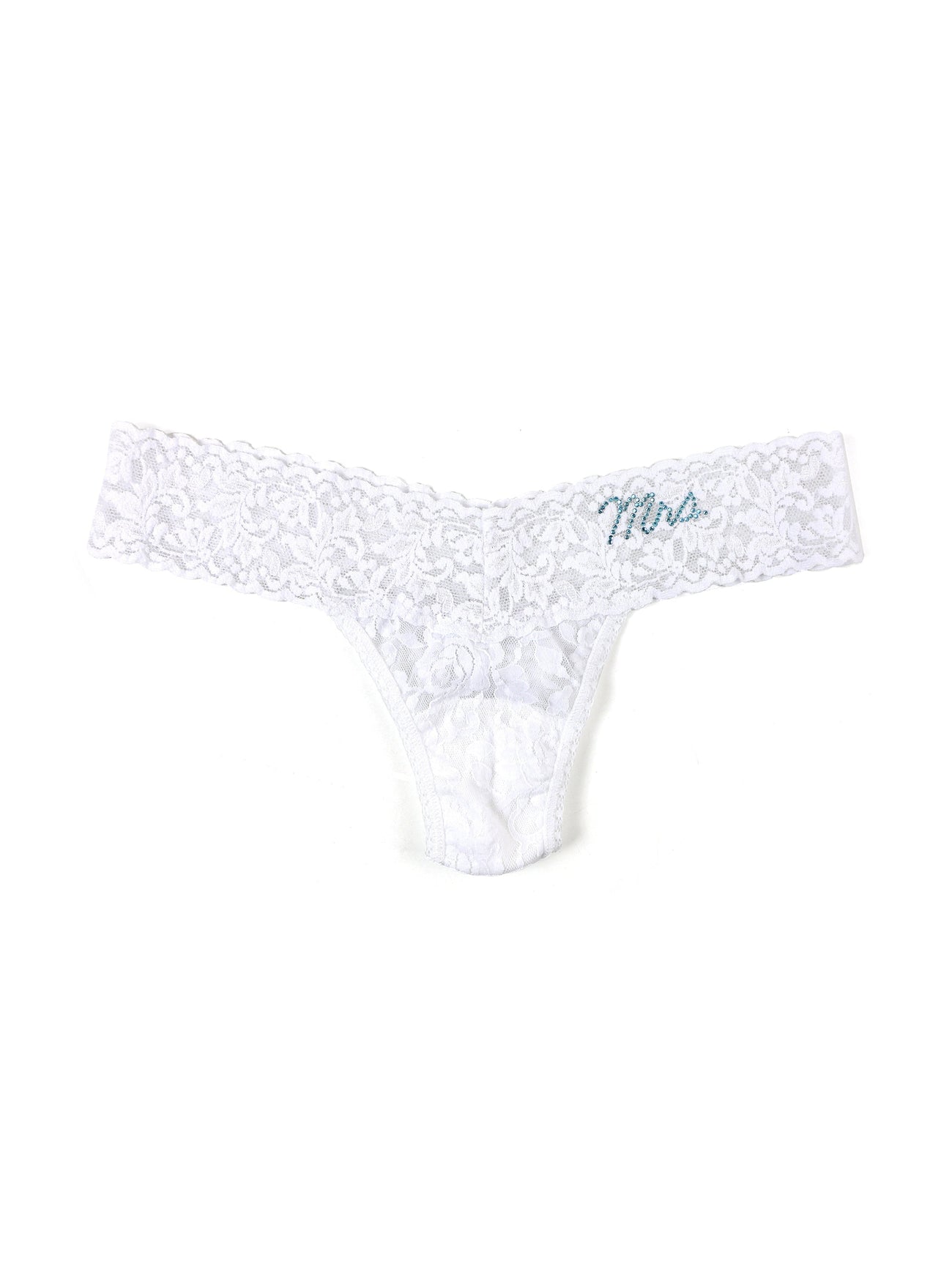 One-size thong with stretch lace
