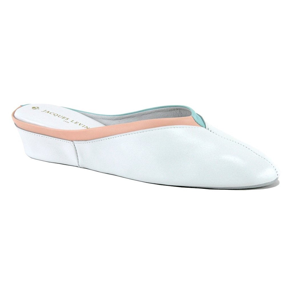 Jacques Levine Spanish Leather Wedge Slipper Black