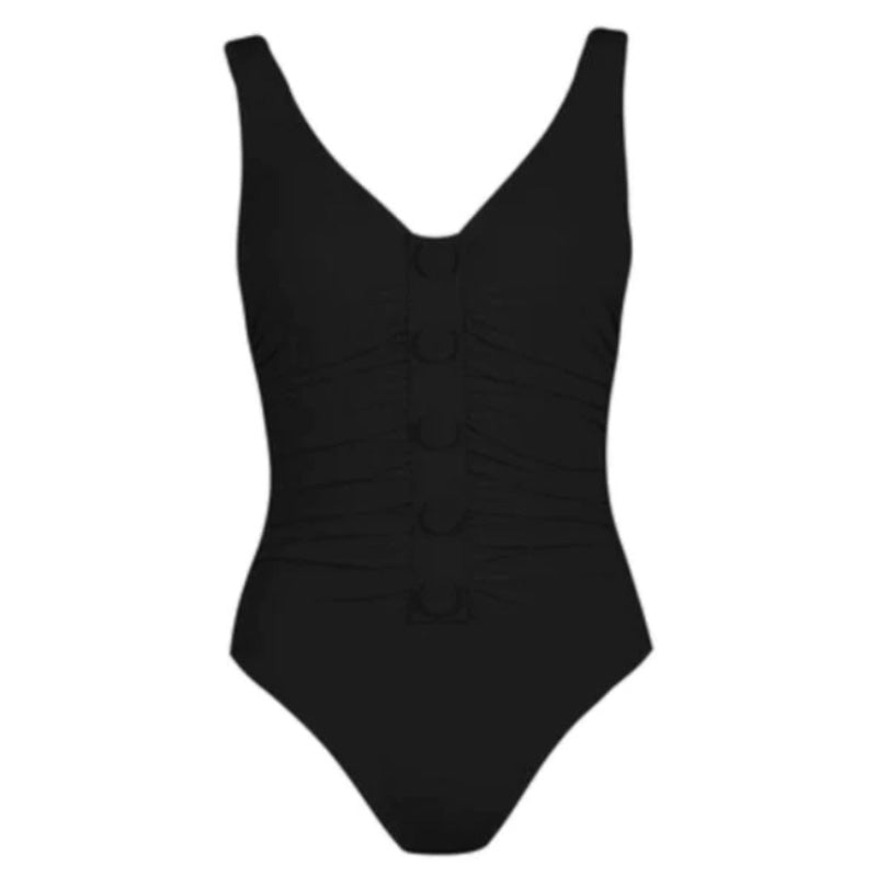 Karla Colletto Billie V-Neck Underwire One Piece 6 Black (6574065451073)