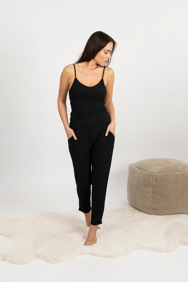 Ribbed cami with shelf bra Blue Small