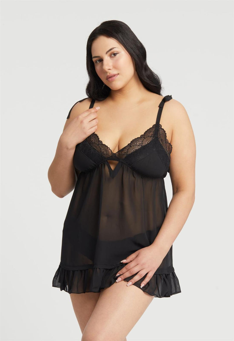 Plus-size babydoll lingerie