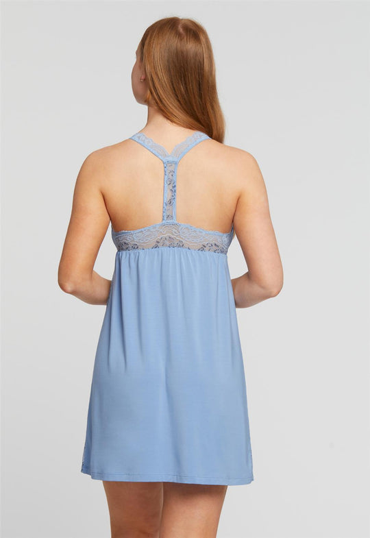 Fleurt In Love Dainty Lace Chemise Blue/Small