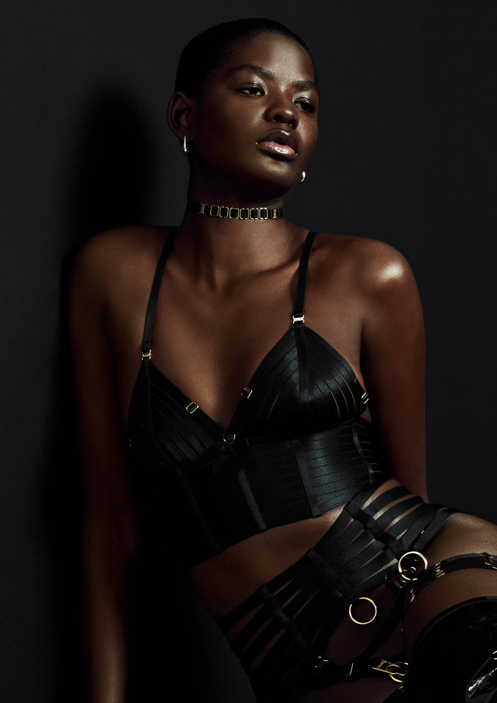 Bordelle Bondage-Belle Crop Top Bra Black/Med