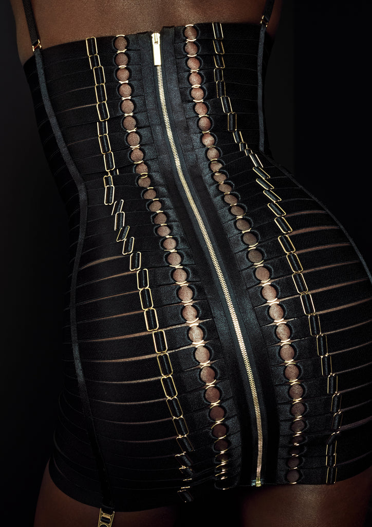 Signature satin elastic strapping Dress
