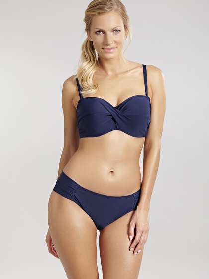 Panache Anya Riva Twist Bandeau Swim Top 30/E Black (4377103302721)