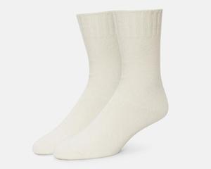 Cashmere Blend Jersey Crew Sock White