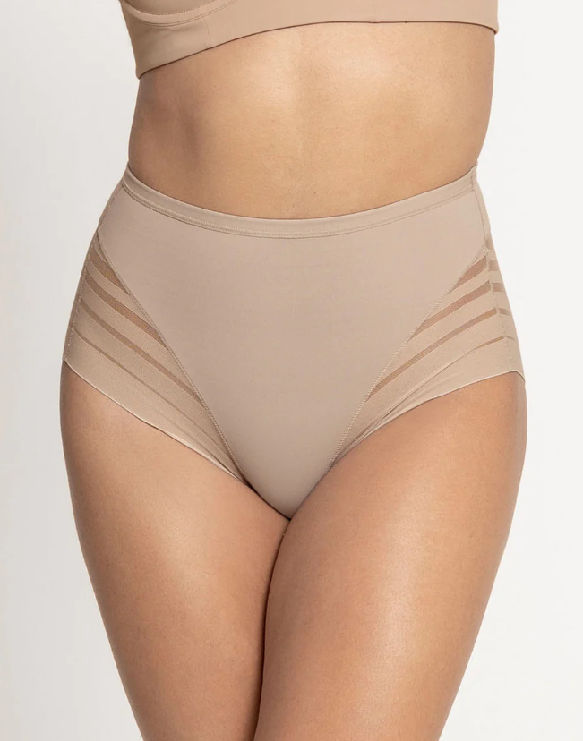 Leonisa Lace Stripe Undetectable Classic Shaper Panty Nude