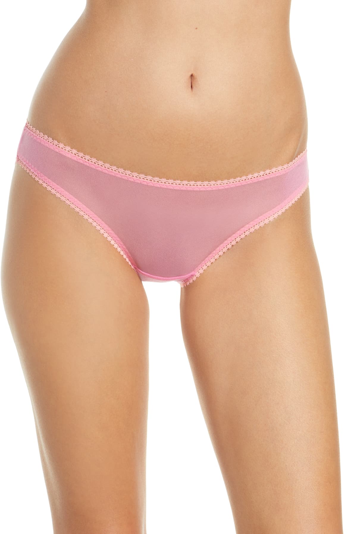 Pink Gossamer Mesh Hip Bikini Panty